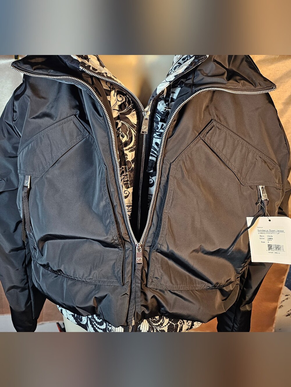 Obermeyer Sundance Down Ski Jacket Black Hooded Size 8 NWT $499